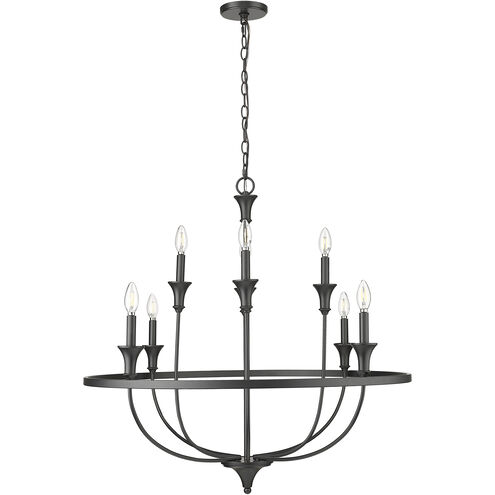 Emery 8 Light 33.5 inch Matte Black Chandelier Ceiling Light